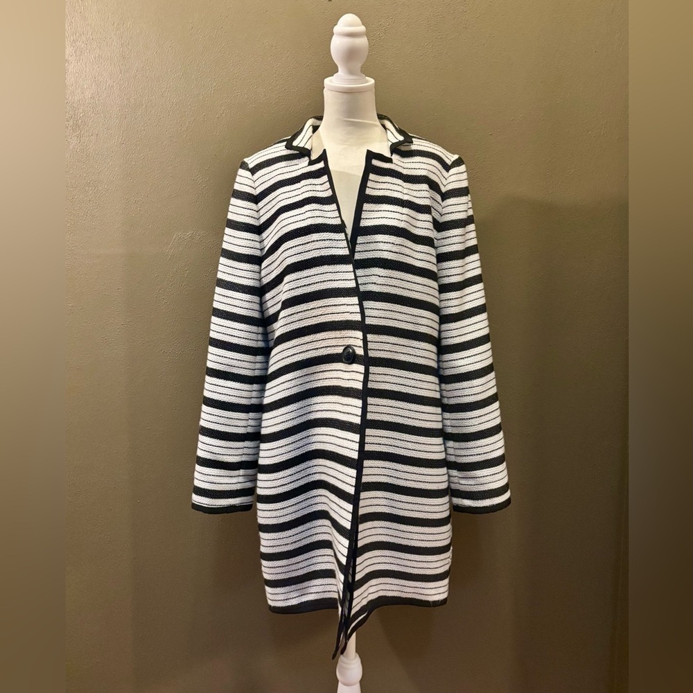 The Limited Black and White Striped Blazer